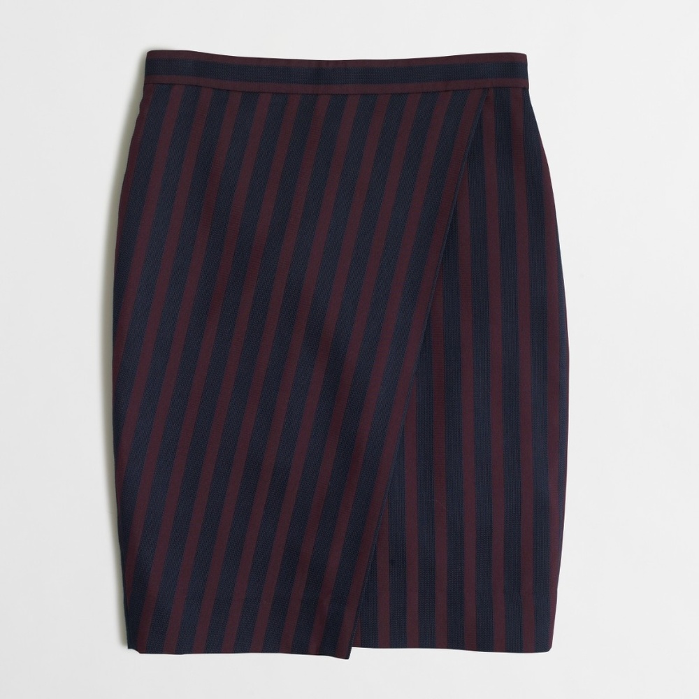 J. Crew Front Wrap The Pencil Skirt, Port/Navy, 10